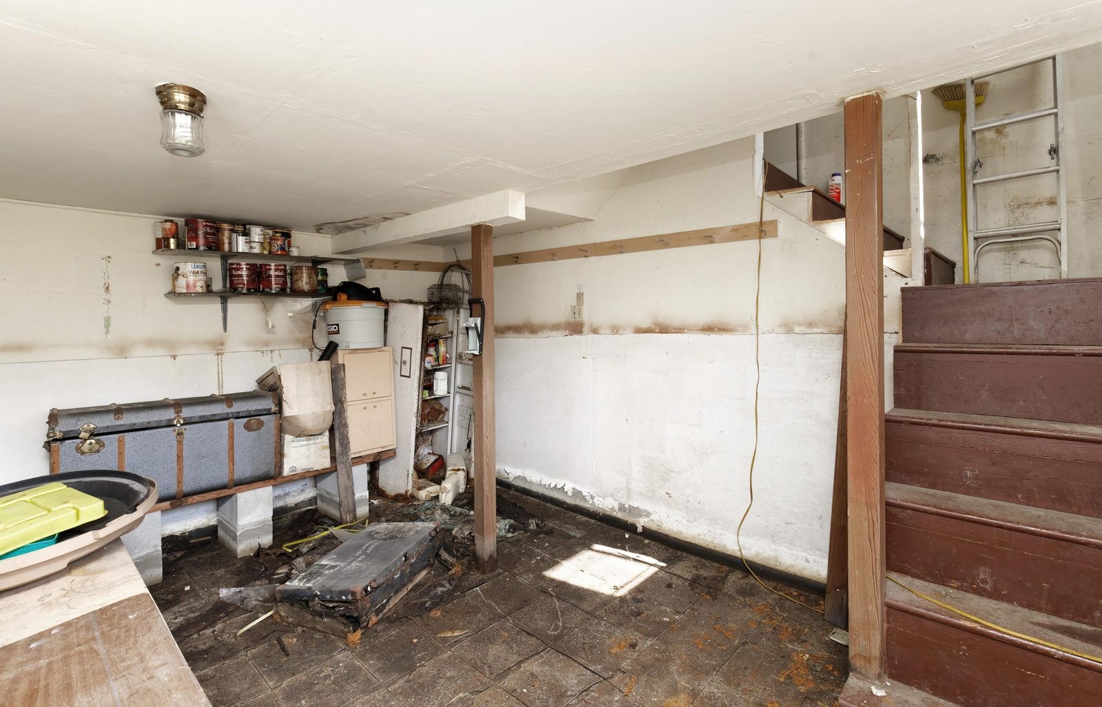 The unfinished basement