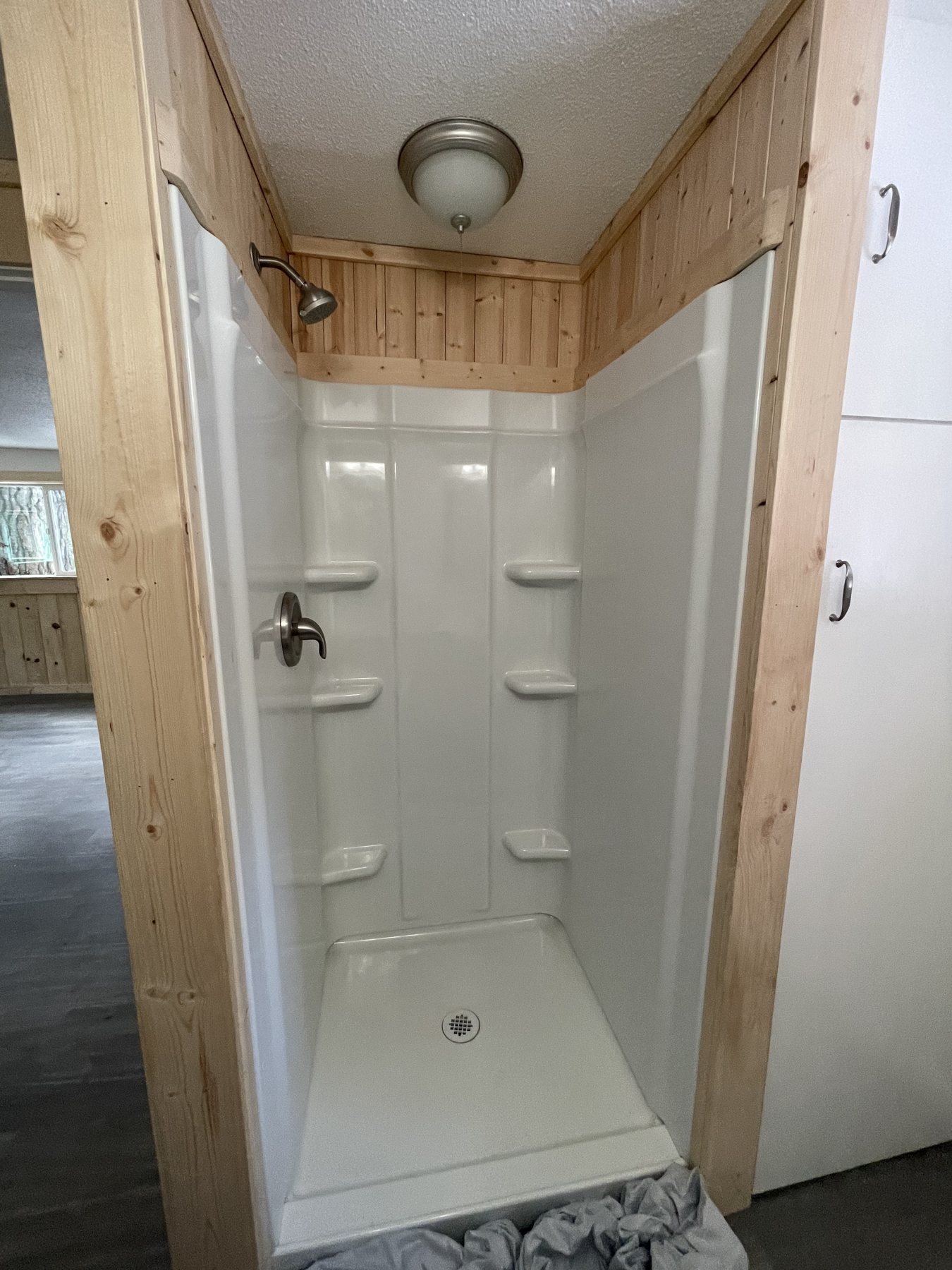 The main shower before, a fiberglass insert