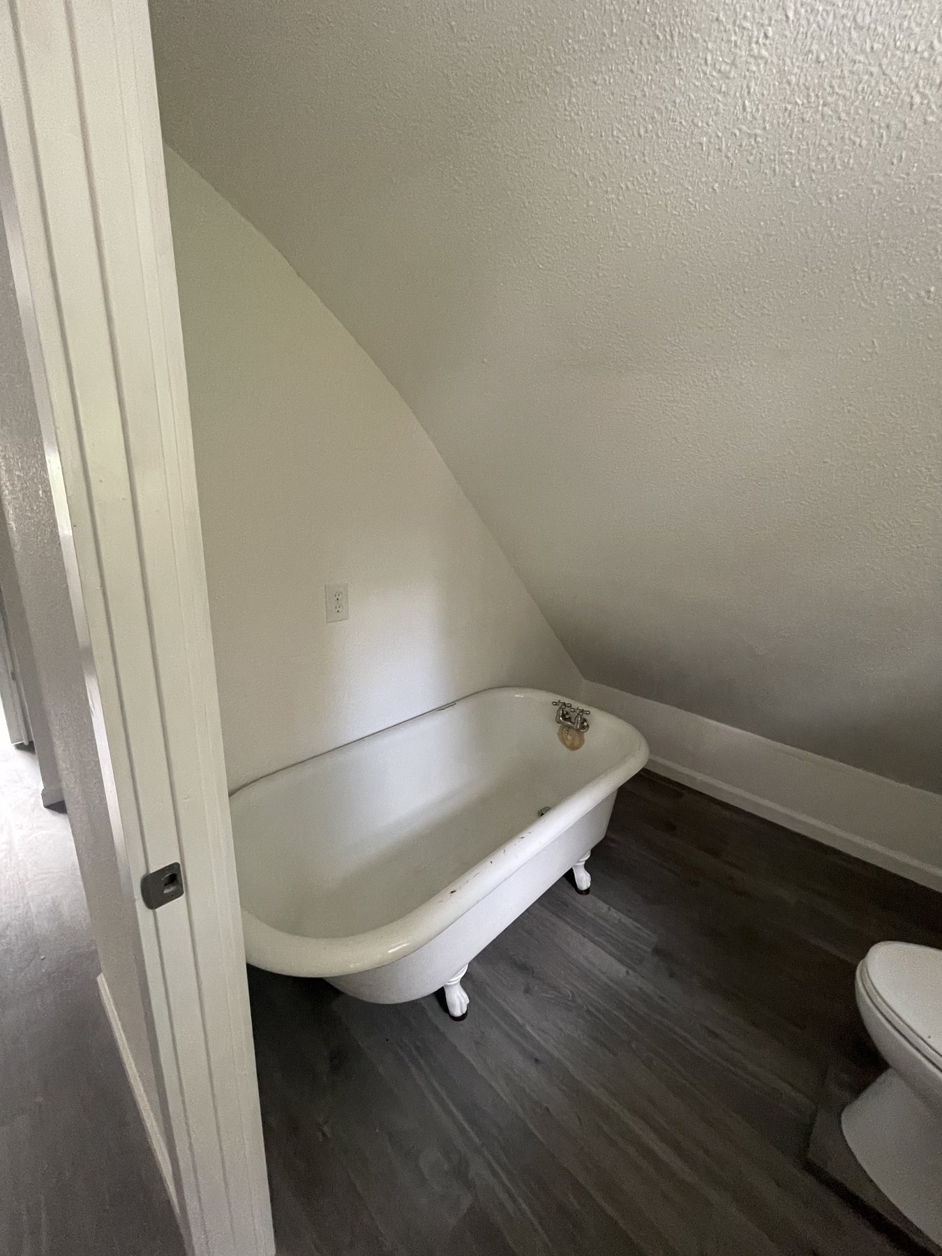 The upstairs bath before